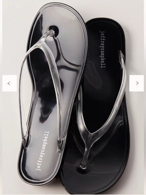Jeffrey Campbell Black Jelly Sandals with Clear Straps